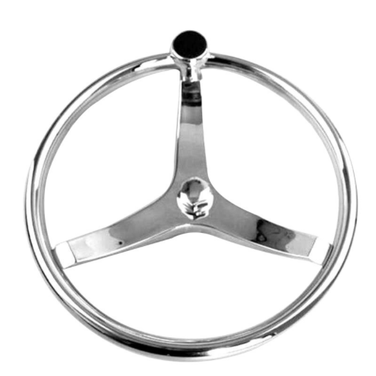 Stainless Steel Marine Steering Wheel — 3 Spoke 343mm – With knob